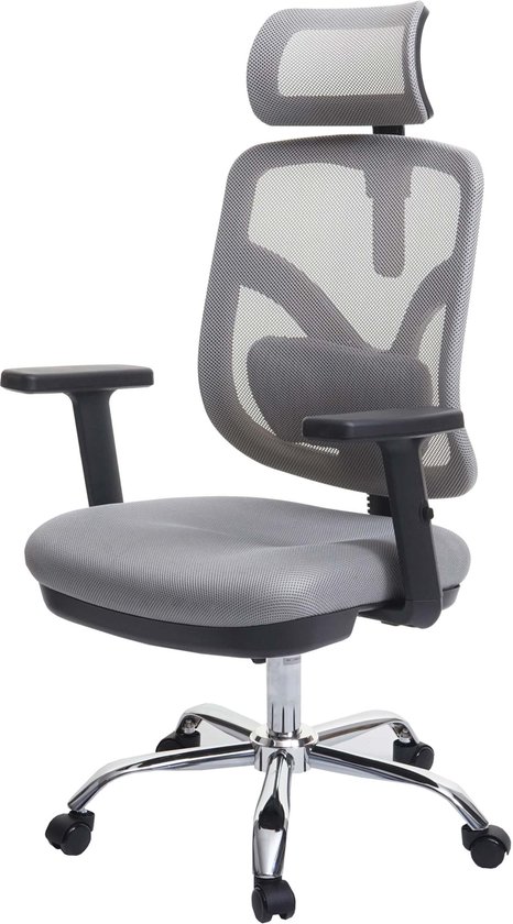 SIHOO bureaustoel bureaustoel, ergonomisch, verstelbare lendensteun en armleuning ~ grijs