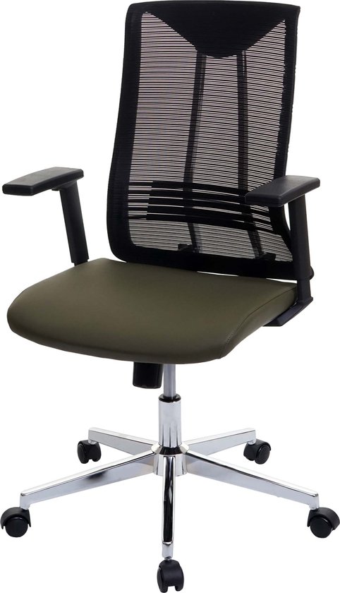 Bureaustoel MCW-J53, bureaustoel ergonomisch kunstleder ~ olijfgroen