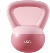 Zachte Kettlebell(4kg)Roze-soft kettlebell-Squat Kettlebell-Kettlebell met ijzeren zand-antislip handvat-voor Yoga, gewichtheffen, conditie, kracht en core-training-gewichtheffen-crosstraining- fitness