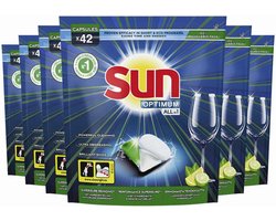 6x Sun Optimum All-in 1 Vaatwascapsules Citroen 42 stuks