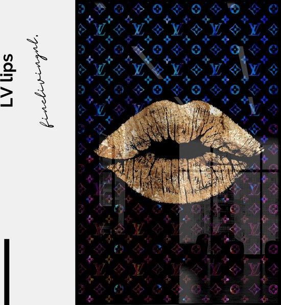 FINE LIVING NL - LV Lips - Louise Vuitton - Luxe Muurdecoratie - 40x60 CM |  bol