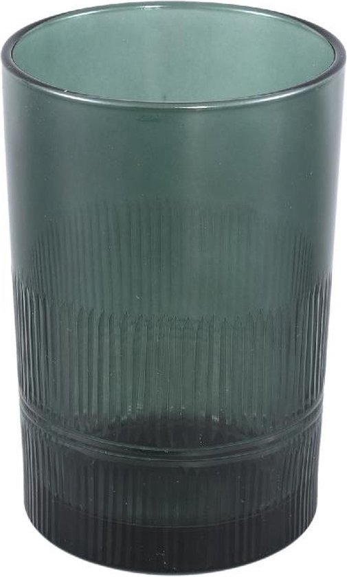 PTMD Windlicht Yousra - 12x12x18 cm - Glas - Groen