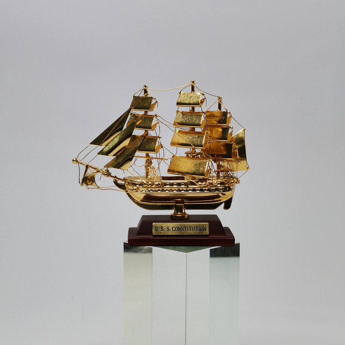 Vintage Nautical Maritiem Miniatuur Bootje "U.S.S. Constitution