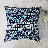 Cushion cover 40x40cm | Decorative Pillowcase | Bohemian Style Geometric 'Mudcloth' Bogolan Inspired Print Home Decor Throw Pillow Cotton Ethnic Cushion Cover