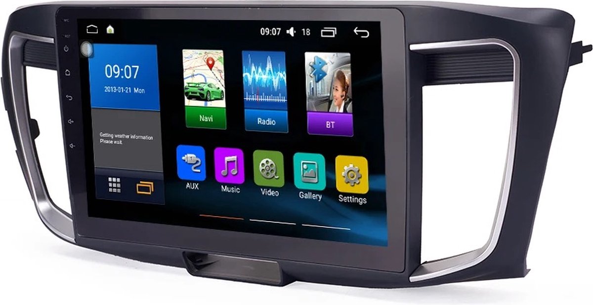 Navigatiesysteem auto met scherm - autoradio geschikt voor Android en iOS - wifi bluetooth radio - geschikt voor Honda Accord 2013-2017