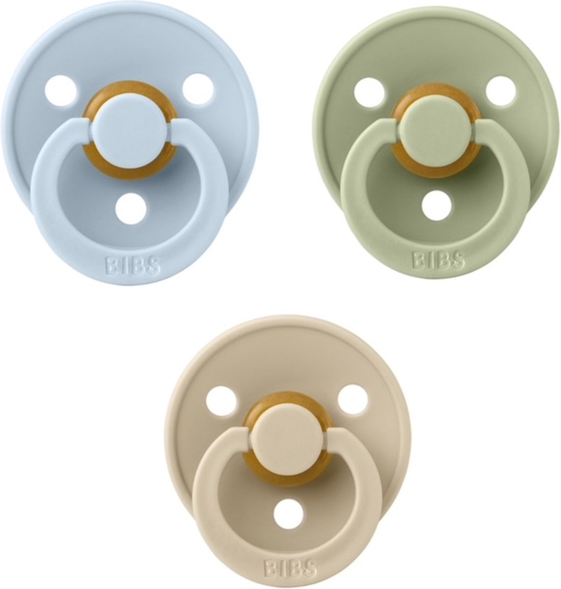 Goedkoopste Bibs fopspeen 18 maand set 3 stuks Sage,Vanilla en Baby Blue maat 3