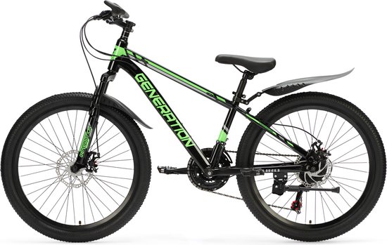 Generation Baturo mountainbike 24 inch - Groen - Spatborden - Generation