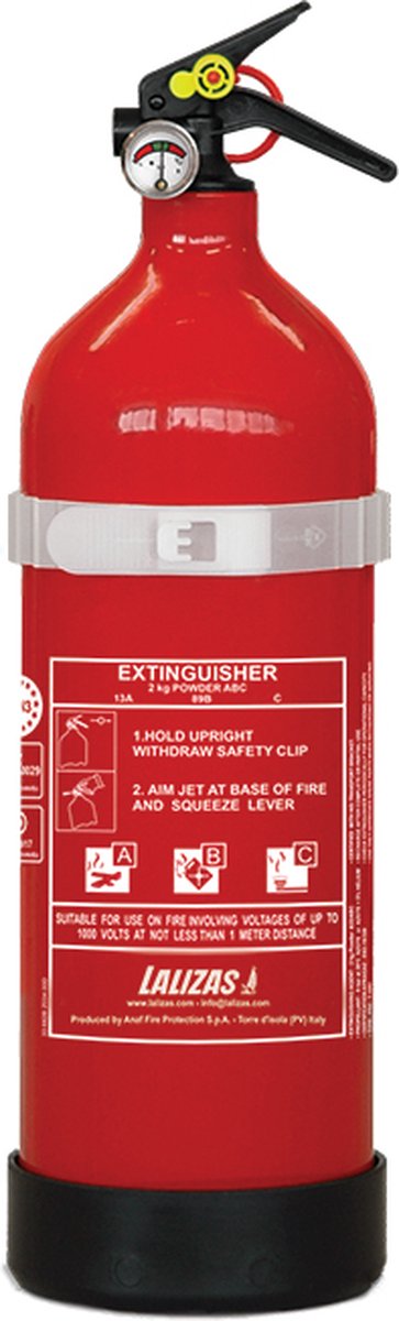 Lalizas 2 KG poeder brandblusser met bracket