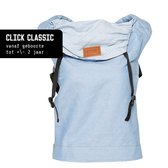 ByKay Draagzak Click Carrier Classic - Ergonomische Draagzak Baby vanaf Geboorte tot 2 Jaar - Comfortabel & Snel met Click & Go - voor Buik, Heup en Rug - Stonewashed Blue