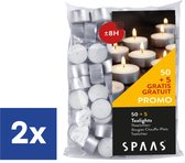 Spaas Theelichten - Waxinelichten 8 branduren - 2 x 55 stuks