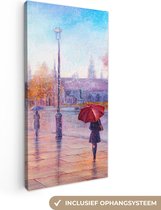 Canvas - Olieverf - Schilderij - Londen - Telefoon - Big Ben - 20x40 cm - Muurdecoratie - Interieur