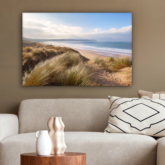 Tableau Toile Dune - Plage - Water - 180x120 cm - Décoration murale XXL