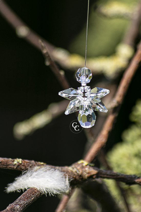 Geluksengel van Swarovski kristallen ( Raamkristal , Raamhanger ,  Regenboogkristal ,... | bol