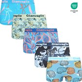 Gianvaglia Deluxe GVG-8806 Lot de 5 Boxers en coton pour femmes - L