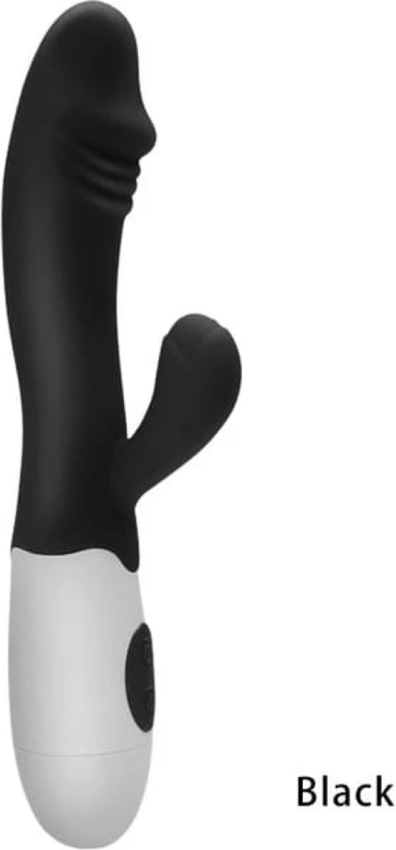 Tarzan Rabbit Vibrator - met 30 standen. Vibrators voor Vrouwen - Discreet & Stil – G-spot & Clitoris Stimulator - Dildo - Erotiek Seksspeeltjes-Toys Zwart/Black