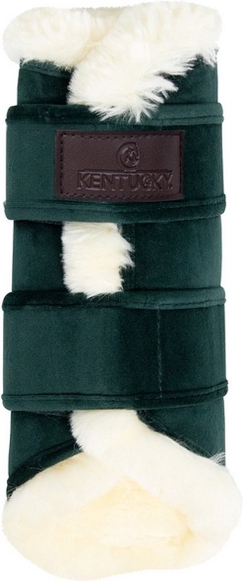 Kentucky Brushing Boots Velvet Contrast - Pine Green - Maat M