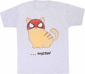 Marvel SpiderMan - Miles Morales Meow Mens Tshirt - S - Grijs