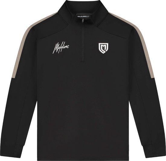 Malelions sport fielder quarter zip top in de kleur zwart.