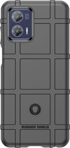 Mobigear Hoesje geschikt voor Motorola Moto G73 5G Telefoonhoesje Flexibel TPU | Mobigear Rugged Shield Backcover Shockproof | Schokbestendig Moto G73 5G Telefoonhoesje | Anti Shock Proof - Zwart