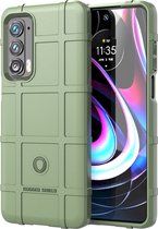 Mobigear Hoesje geschikt voor Motorola Edge (2021) Telefoonhoesje Flexibel TPU | Mobigear Rugged Shield Backcover Shockproof | Schokbestendig Edge (2021) Telefoonhoesje | Anti Shock Proof - Groen