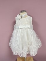 Feestjurk-bruidsmeisje-communie-doop-kleedje-jurk-fotoshoot-zomerjurk-babyjurk-bloemen meisje-girl-Camilla wit (Mt 86-92)