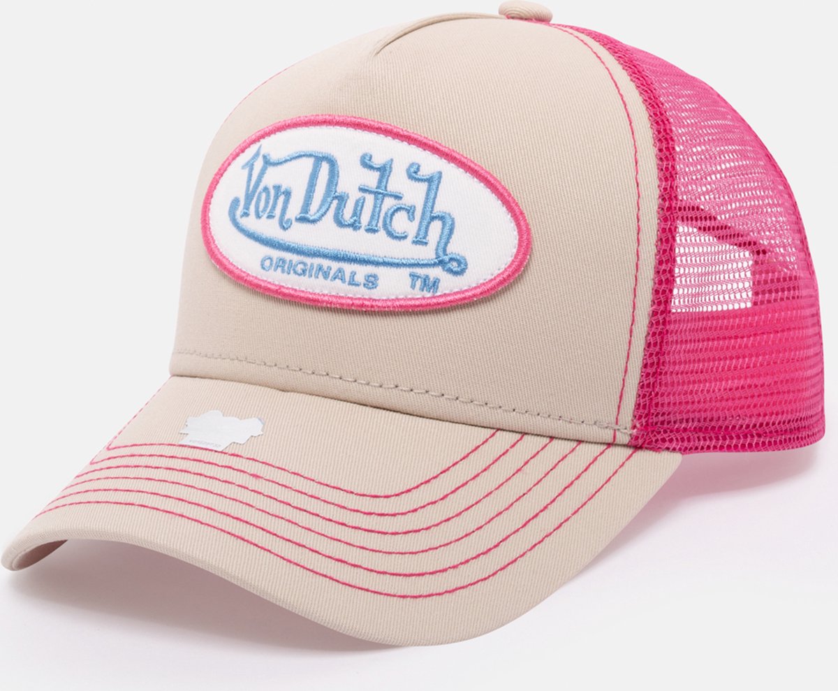 Von Dutch Pet - Creme Roze - Fall '23 Collectie - One Size - Baseball Cap Heren - Trucker Cap - Pet Heren Volwassenen - Pet Dames - Petten