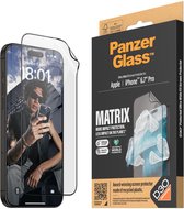 PanzerGlass Matrix D3O Ultra-Wide Screen Protector Geschikt voor Apple iPhone 15 Pro Max - 100% Gerecycled Plastic - Bescherm Folie - Case Friendly - met AlignerKit Montageframe