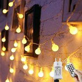 Lichtsnoer 120 Ronde LEDlampjes - 12 Meter - Met Stekker en Geheugenfunctie - Voor Binnen en Buiten - Ideaal als Kerst Decoratie - Kinderkamer of Balkon - Kerstverlichting - Buitenverlichting - Tuinverlichting