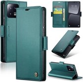 CaseMe Wallet Case met RFID Bescherming en Magneetsluiting voor Xiaomi 13 _ Groen