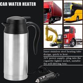 Bouilloire de voiture en acier inoxydable 750ml, allume-cigare V , bouilloire de voyage pour eau et café