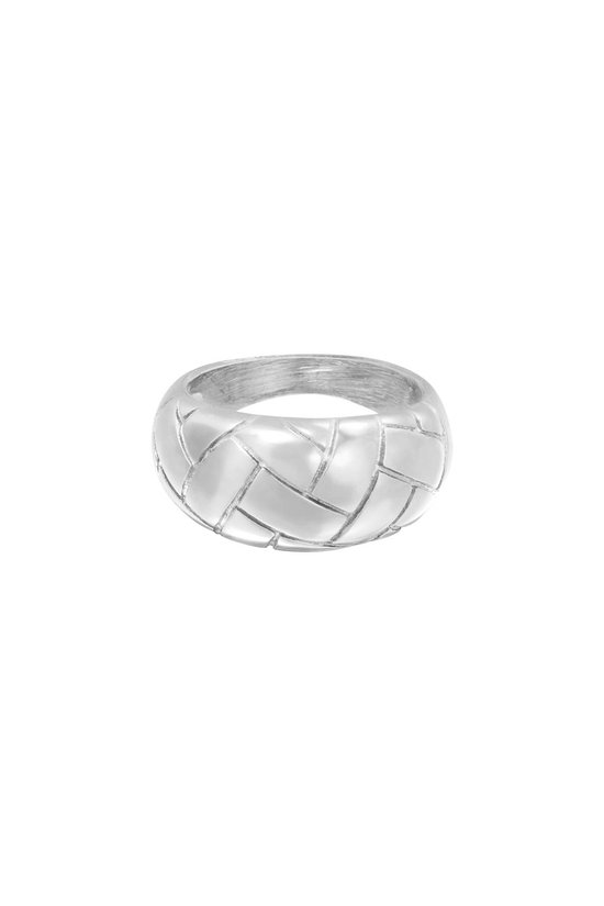 Ring - Braided- Zilver - Stainless Steel - Maat 18 - Yehwang