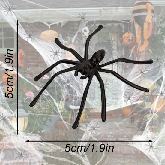 8 stuks plastic spinnen, spinnendecoraties Halloween, Halloween spin