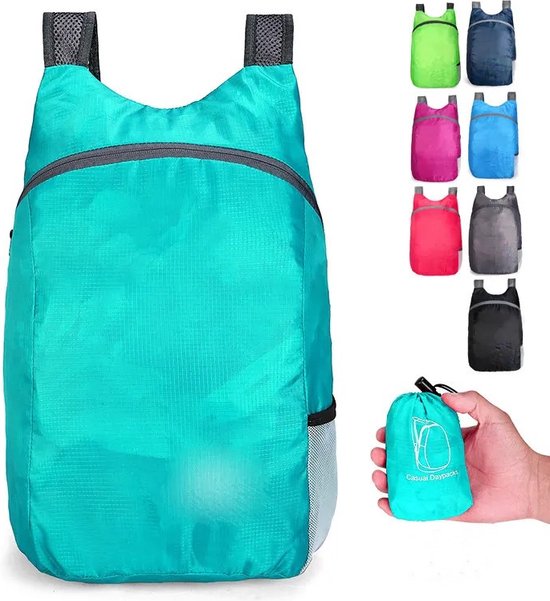 Rugtas - Rugzak - Opvouwbaar Lichtgewicht - Rugzak Heren en Dames Outdoor - Backpacken - Camping - Spatwaterdicht - Schooltas - Wandelen - Reizen - Blauw