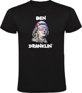 Ben dranklin Heren T-shirt - wetenschap - politicus - schrijver - dollar - amerika - amerikaan - franklin - bier - usa - humor - grappig
