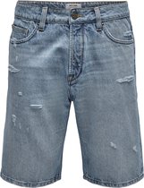 Korte broek heren- Shorts- Denim- Jeans- Destroyed- regular fit- Maat XL