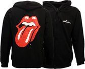 The Rolling Stones Tongue and Lips Logo Zipper Hoodie Sweater Vest Zwart- Officiële Merchandise