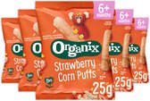 5x Organix Babysnack 6+m Strawberry Corn Puffs 25 gr