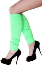 CHPN - Beenwarmers - Neongroen beenwarmers - 1 Paar - One Size - Acryl - 40 cm - Neon Fluo Groen - Carnaval Outfit - Themafeest - Foute Party