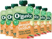 6x Organix Knijpfruit 12+m Mango, Abrikoos, Wortel & Venkel 100 gr