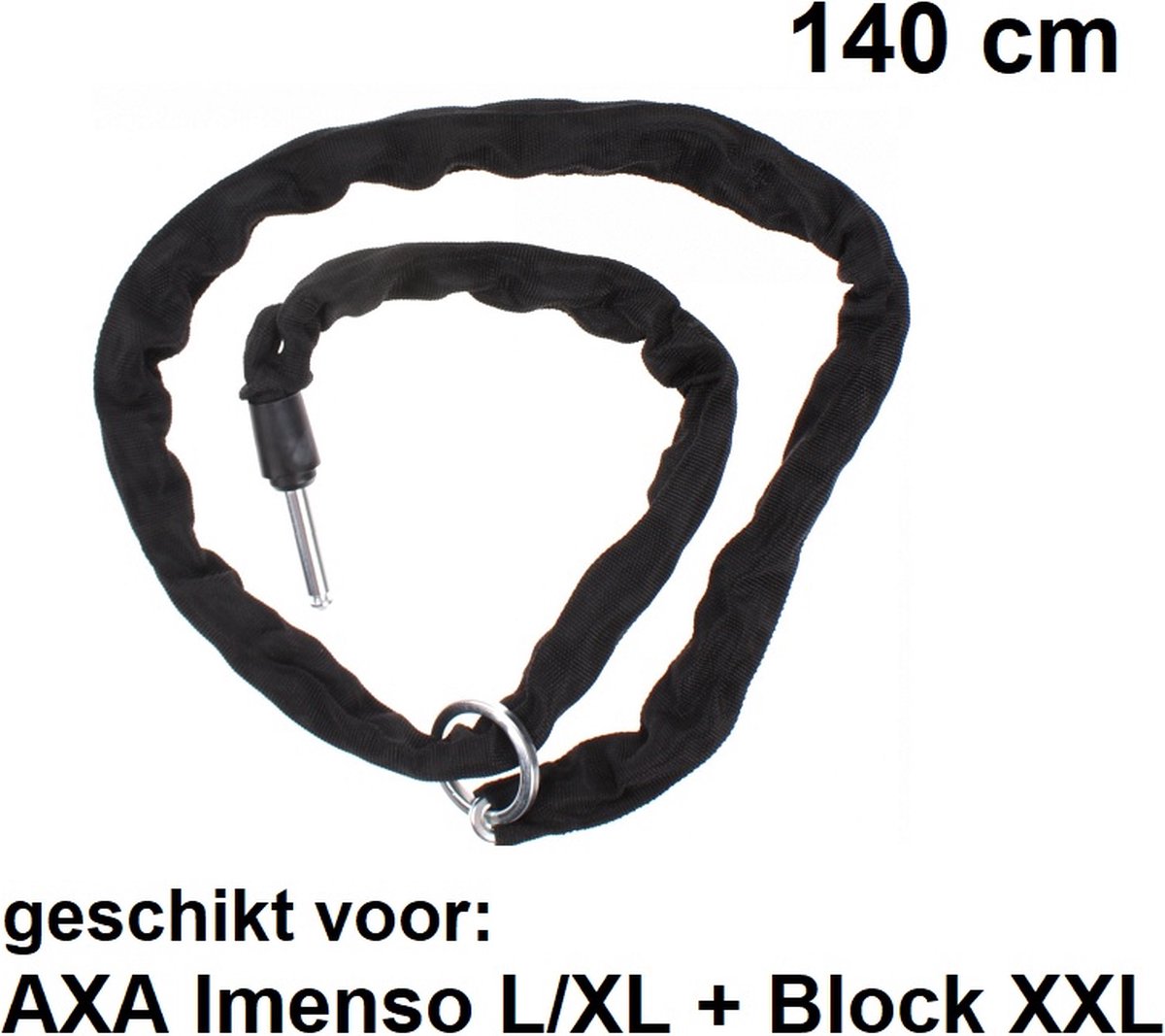 140cm Insteekketting voor AXA Imenso Large en Block XXL sloten - ULC plug in - Zwart