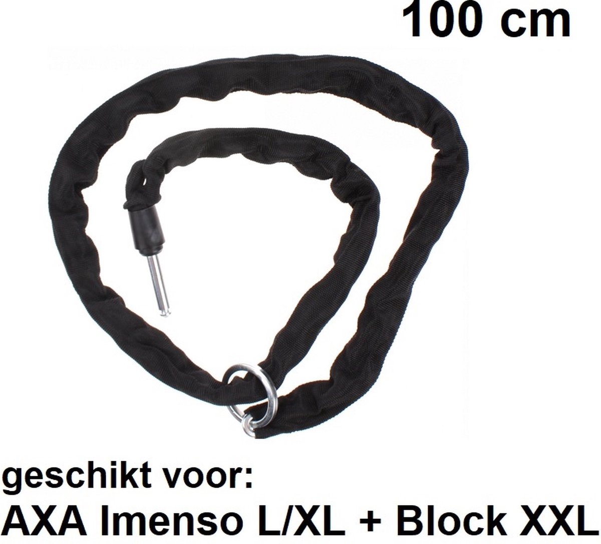100cm insteekketting voor AXA Imenso L/XL en Block XXL sloten - ULC plug in - Zwart