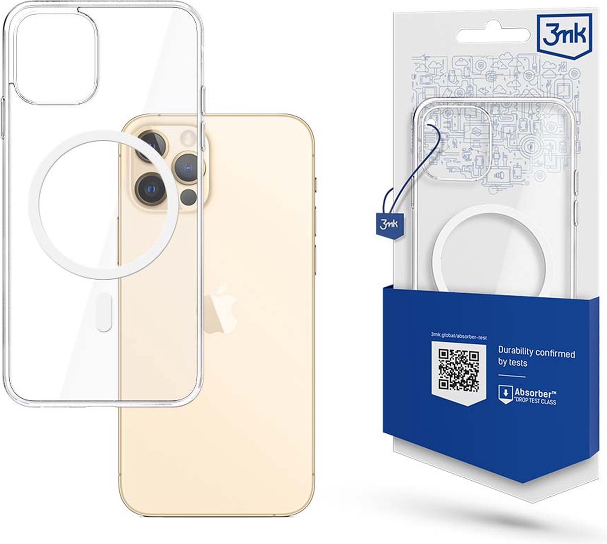 3mk - iPhone 12/12 Pro - Mag Safe - Telefoonhoesje - Transparant - Top + Kwaliteit - Valbescherming