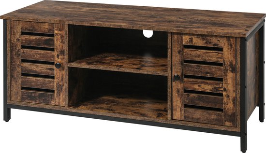 Meuble TV Nuvolix - Meuble TV - Table TV - vintage - industriel - marron - bois - 110*40*50CM
