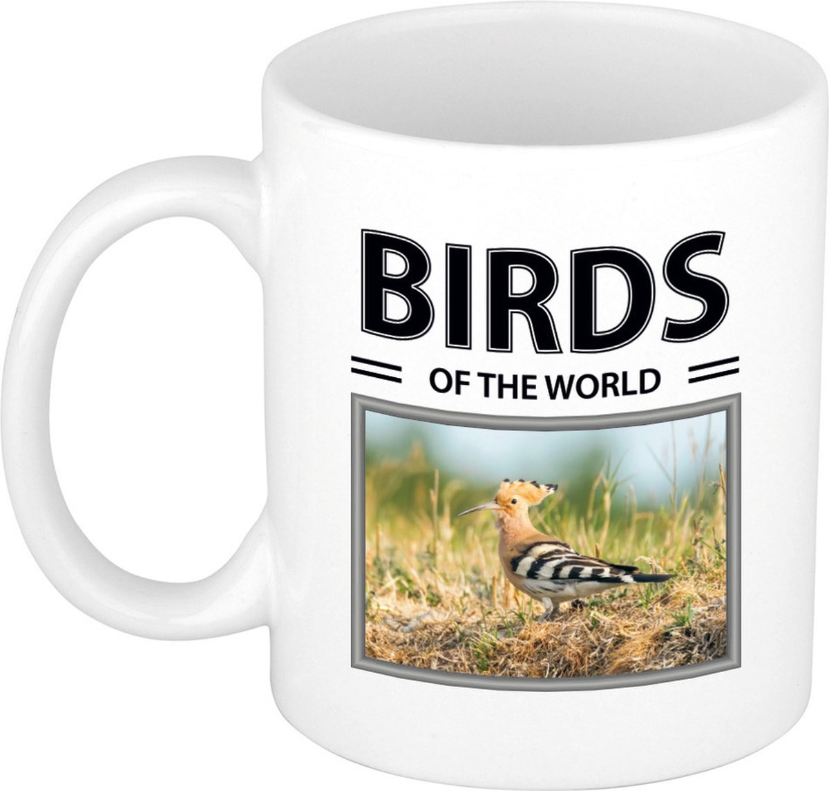 Dieren foto mok Hop - 300 ml - birds of the world - cadeau beker / mok Hop vogels liefhebber