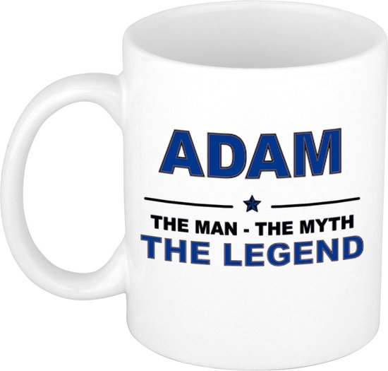 Cadeau nom Adam - L'homme, le mythe la légende tasse à café / tasse 300 ml - nom / noms tasses - Cadeau pour anniversaire / fête des pères / retraite / succès / merci