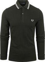 Fred Perry - Longsleeve Polo Donkergroen T50 - Modern-fit - Heren Poloshirt Maat XXL