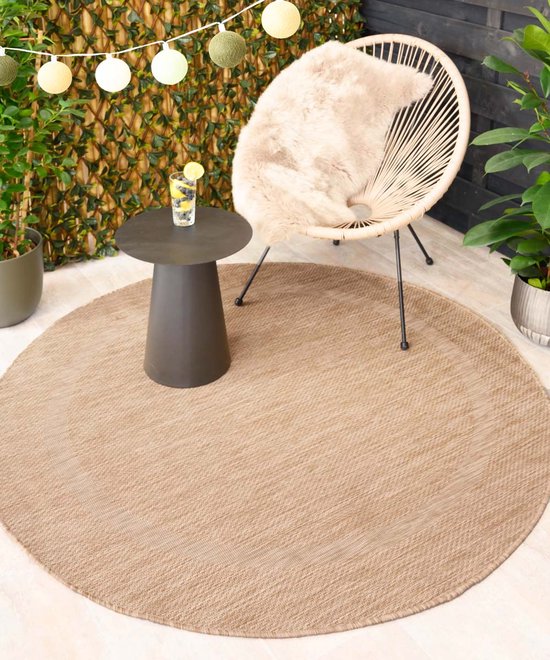 Rond buitenkleed - Sunset beige 200 cm rond