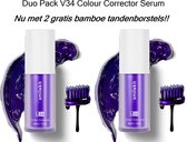 Smilekit - Duo verpakking - V34 Colour Corrector Serum met 2 bamboe tandenborstels - Witte Tanden - Paarse Tandpasta - Teeth Whitening - Hismilekit - Kleurcorrector- - Hismile - hismilekit - smilekit