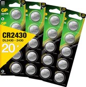 GP Super Lithium CR2430 - batterijen CR2430 - 3V knoopcel batterij - 20 stuks