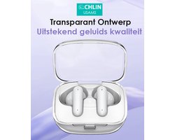 CL CHLIN® usam Transparanto: Draadloze In Ear Bluetooth oordopje met transparant case - Draadloze oortje Bluetooth - Sport oordopjes - bluetooth oordopjes - draadloze oordopjes - oortjes draadloos - draadloze oortjes bluetooth - earbuds